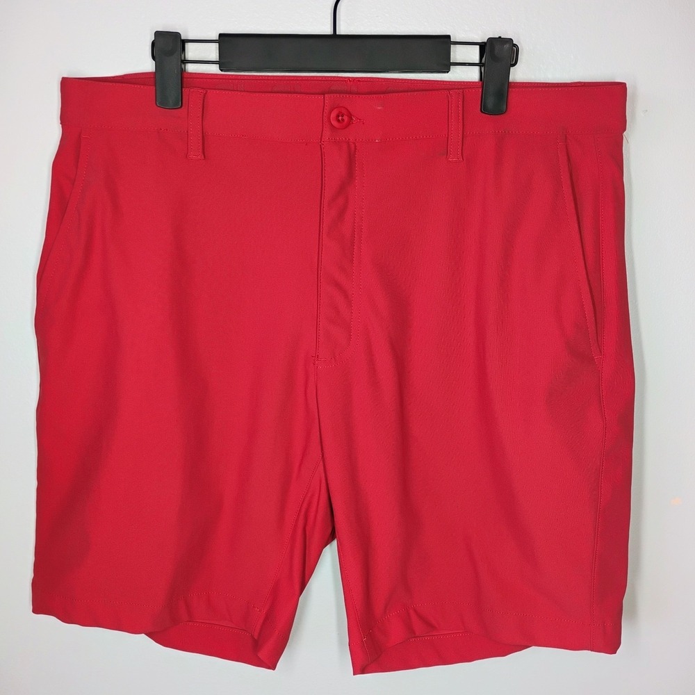 FootJoy FJ Performance Golf Shorts Men W35 Red Wild Salmon Pink 9" Inseam